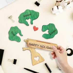 Personalized Wooden Family Tree Puzzle, Laser Engraved Family Name Puzzle, Gift for Family, Family Wooden Toys, Wedding Anniversary