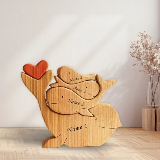 Custom Wooden Whale Puzzle, Whale Family Puzzle, Family Keepsake Gifts, Custom Whale Figurines, Whale Puzzle, Anniversary Gifts, Home Decor