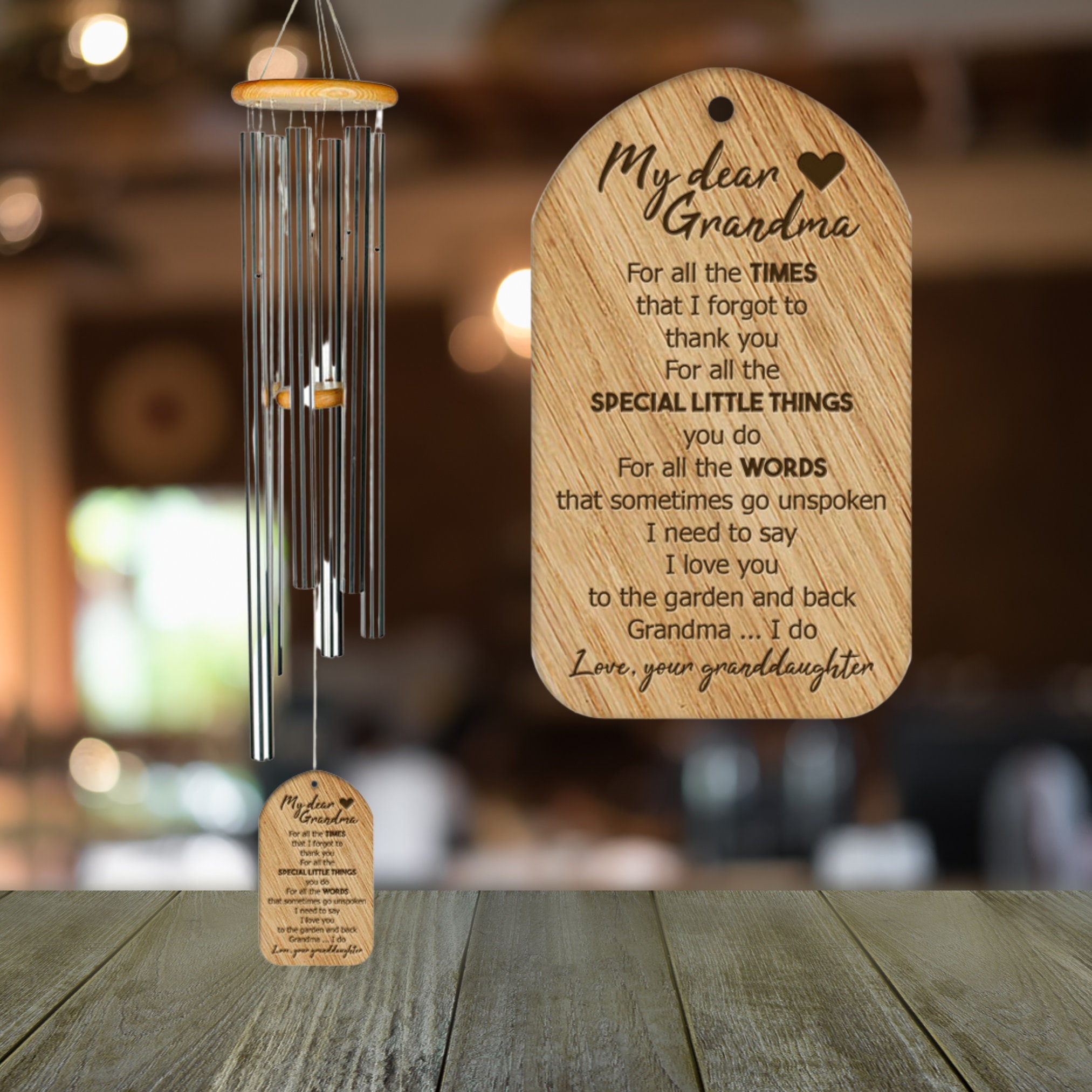 Personalized Wind Chimes, Message Wind Chimes, Grandma Gift Chime, Mother's Day Gift, Grandma Mothers Day Wind Chime, For Garden Lover