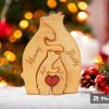 Wooden Bear Family Puzzle, Personalized Family Puzzle, Family Name Puzzle, Custom Mother's Day Gift, Wedding Anniversary, Memory Decor